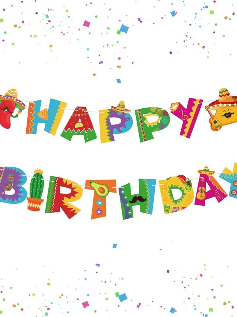 Happy Birthday Banner Mexican Birthday Party Decorations Cinco De Mayo Party Ban